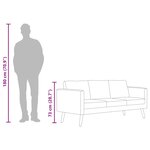 vidaXL Canapé à 3 places Tissu Gris foncé