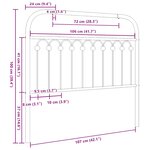 vidaXL Tête de lit de remplacement métal noir 107 cm