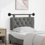 vidaXL Tête de lit suspendue Gris foncé Velours