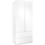 Armoire Image 60A - 2 portes battantes - 2 tiroirs - Blanc Mat - 80 x 191 x 55 cm