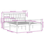 vidaXL Lit bibliothèque sans matelas blanc 180x200 cm bois pin massif