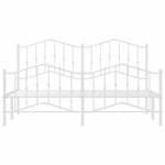 vidaXL Cadre de lit métal sans matelas et pied de lit blanc 160x200 cm