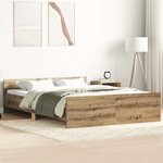 vidaXL Cadre de lit sans matelas chêne artisanal 120x190 cm