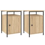 vidaXL Tables de chevet 2Pièces chêne sonoma 40x42x60cm bois d'ingénierie