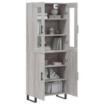 vidaXL Buffet haut Sonoma gris 69 5x34x180 cm Bois d'ingénierie