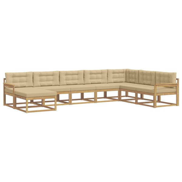 vidaXL Ensemble de canapés d'extérieur 8 pc Blanc et Beige