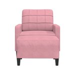 vidaXL Fauteuil avec repose-pied Rose 60 cm Velours