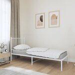 vidaXL Cadre de lit métal avec tête de lit blanc 80x200 cm