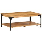 vidaXL Table basse 2 niveaux 100x55x38cm bois manguier massif et acier