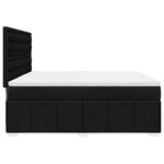 vidaXL Sommier à lattes de lit avec matelas Noir 180x200 cm Tissu