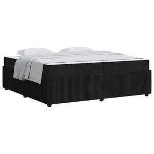 vidaXL Cadre de lit avec matelas Noir 200 x 200 cm tissu