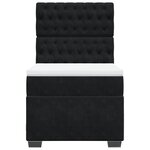 vidaXL Sommier à lattes de lit avec matelas Noir 90x190 cm Velours