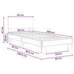 vidaXL Cadre de lit avec tête de lit Sonoma gris 80 x 200 cm