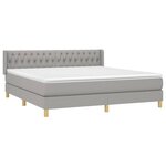 vidaXL Sommier à lattes de lit avec matelas Gris clair 180x200cm Tissu