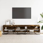 vidaXL Meuble TV chêne fumé 180x34x41 cm bois d'ingénierie