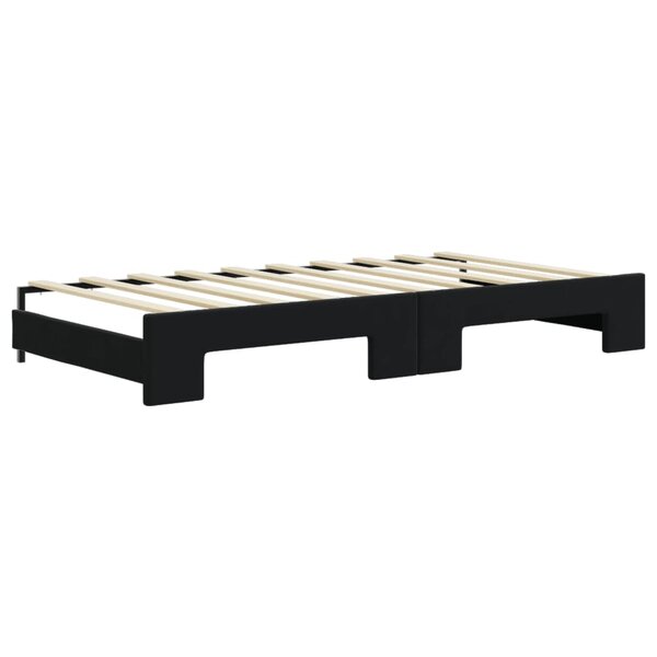 vidaXL Lit de jour avec gigogne et matelas noir 90x190 cm velours