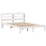 vidaXL Cadre de lit avec tête de lit blanc 135x190 cm bois pin massif
