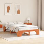vidaXL Cadre de lit Marron ciré Bois massif 120 x 200 cm Durable