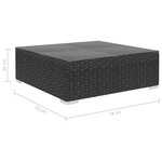 vidaXL Salon de jardin 9 Pièces avec coussins résine tressée noir
