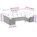 vidaXL Ensemble de canapé de jardin 9 Pièces Marron et blanc Poly rotin