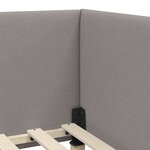 vidaXL Cadre de lit d'angle Autre avec tête de lit Taupe 90 x 200 cm