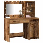 vidaXL Table de Toilette avec tiroir 2 Pièces Marron Bois d'ingénierie