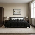 vidaXL Couette d'été 240 x 260 cm Été Microfibre (100  polyester) Noir