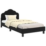 vidaXL Cadre de lit pour enfants avec tête de lit Noir 90 x 190 cm