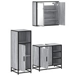 vidaXL Ensemble de meubles de salle de bain 3 Pièces Sonoma gris