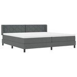 vidaXL Lit boxspring avec matelas avec matelas Gris foncé 200 x 200 cm