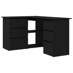 vidaXL Bureau d'angle Chêne noir 145 x 100 x 76 cm Bois d'ingénierie