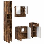 vidaXL Ensemble de mobilier de salle de bain 4 Pièces Chêne fumé