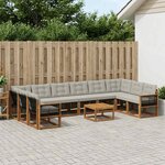 vidaXL Ensemble de canapés d'extérieur 11 pc Naturel et Gris clair