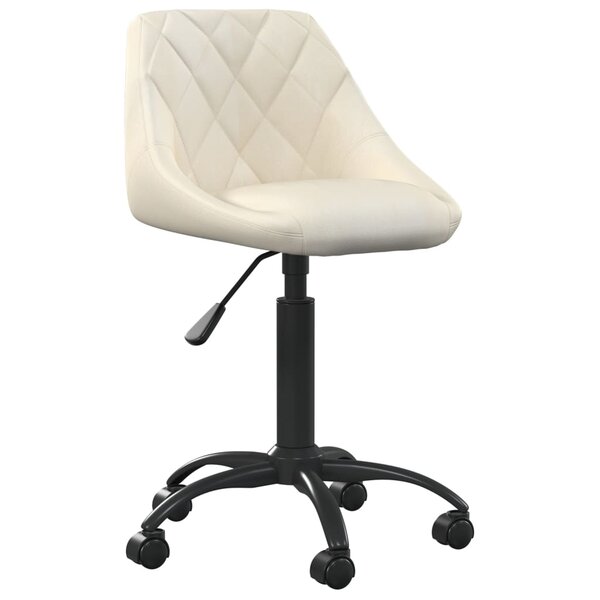 vidaXL Chaise de bureau Crème Velours