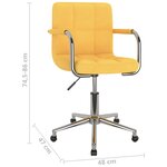 vidaXL Chaise pivotante de bureau Jaune moutarde Tissu