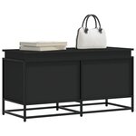 vidaXL Boîte de rangement avec couvercle noir bois d'ingénierie
