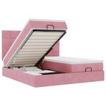 vidaXL Cadre de lit ottoman avec matelas rose 200x200 cm velours