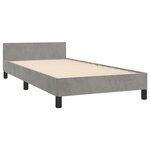 vidaXL Cadre de lit sans matelas gris clair 100x200 cm velours