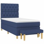 vidaXL Sommier à lattes de lit avec matelas Bleu 80x200 cm Tissu