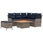 vidaXL Ensembles de meubles 5 pc Gris et bleu marine Rotin PE