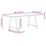 vidaXL Table à manger marron clair bois de chêne massif rectangulaire