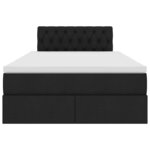 vidaXL Lit avec rangement et LED avec matelas Noir 120 x 190 cm tissu