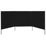 vidaXL Paravent 3 panneaux Tissu 400 x 120 cm Noir