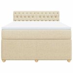 vidaXL Sommier à lattes de lit avec matelas Crème 140x190 cm Tissu