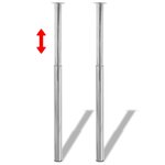 vidaXL Pieds de table télescopiques 4 Pièces Chrome 710 mm - 1100 mm