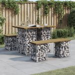 vidaXL Table de jardin Gabion Design 100x70x72 cm Bois de pin imprégné