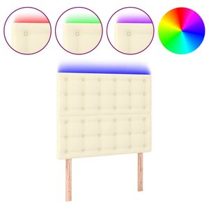 vidaXL Tête de lit à LED Crème 100x5x118/128 cm Similicuir