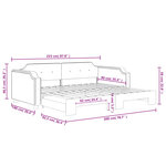 vidaXL Lit de jour avec gigogne sans matelas gris foncé 90x200 cm