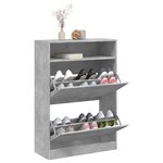 vidaXL Armoire à chaussures 2 tiroirs rabattables gris béton