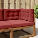 vidaXL Coussin de canapé d'extérieur Polyester Bordeaux 80 x 80 cm